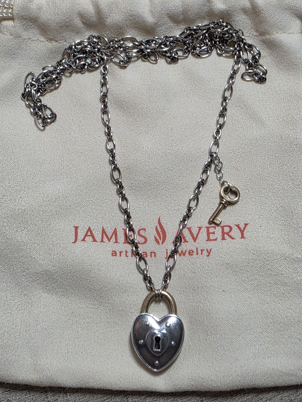 Retired James Avery Love Lock Necklace - Picture 2 of 9